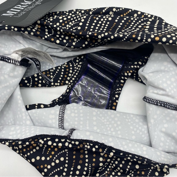 Miraclesuit Women's Printed Tummy Control High-Waist Bikini Bottoms, Black 8 - Picture 3 of 7